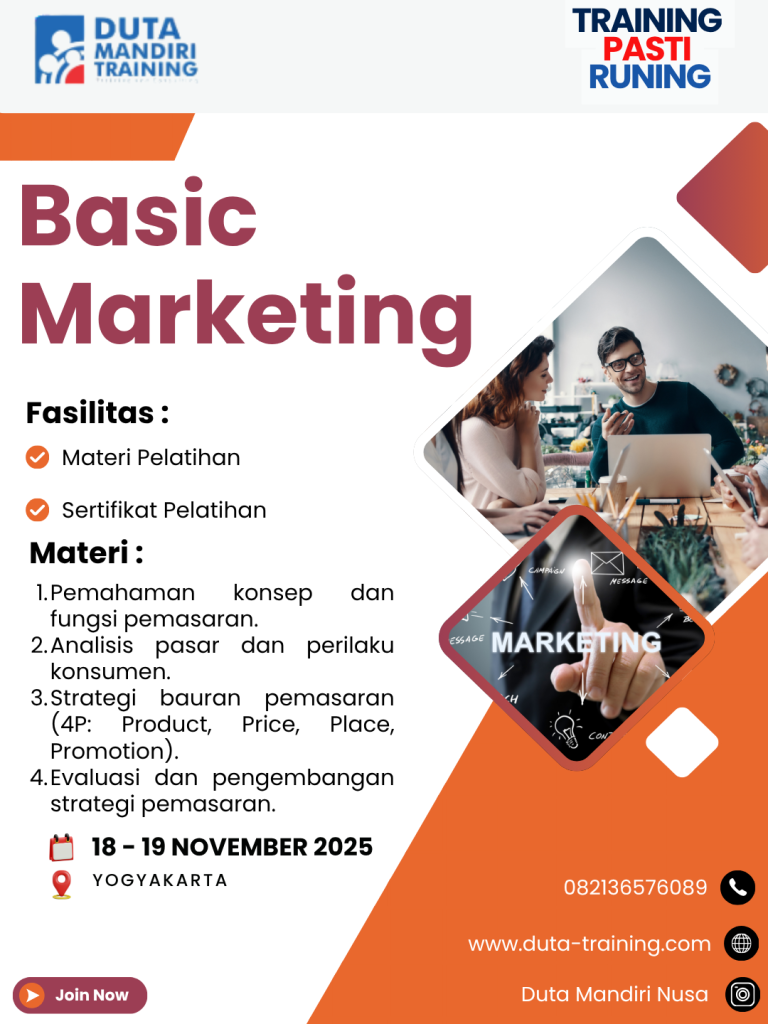 Pelatihan Basic Marketing Bersertifikat BNSP