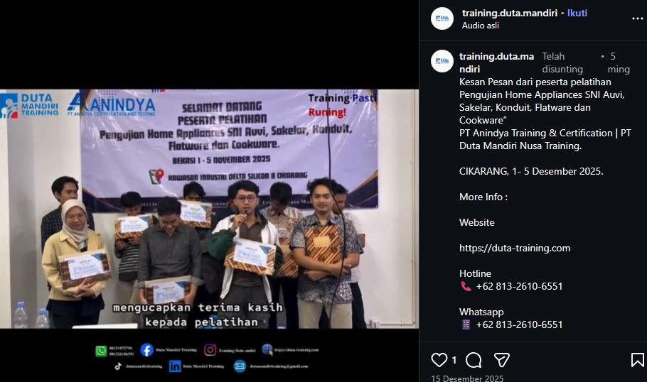 Suasana Pelatihan Sertifikat Keahlian dari Duta Training